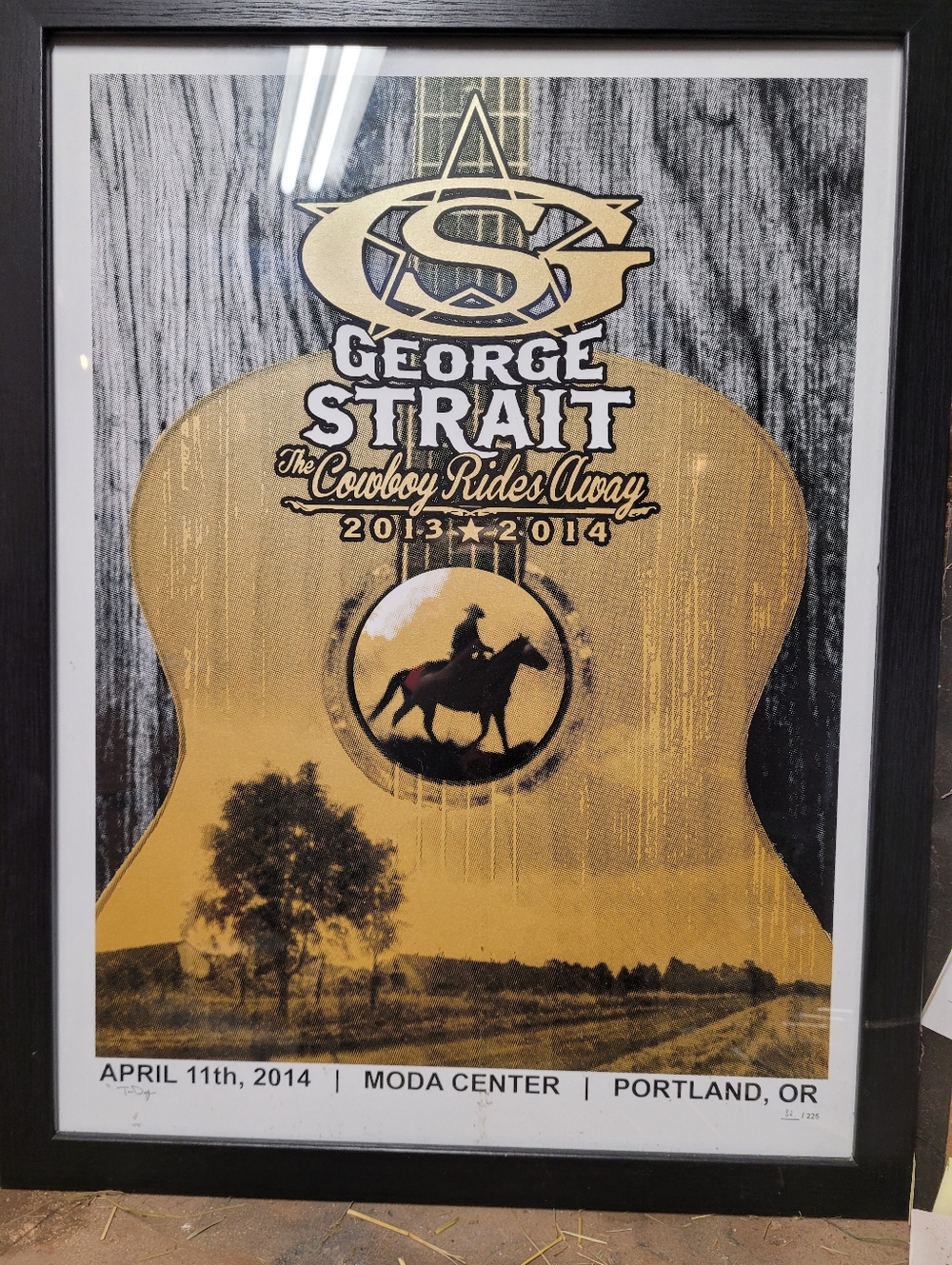 George Strait 'The Cowboy Rides Away' Gold Guitar Poster